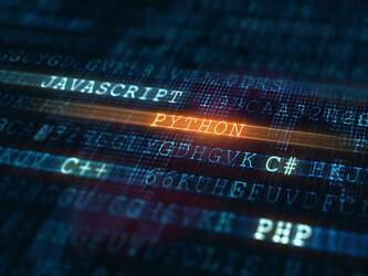 Python displayed on computer coding abstract image